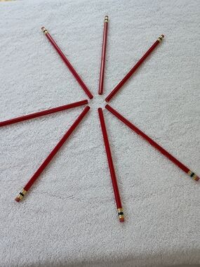 VTG (7) Sanford Col-Erase Carmine Red Erasable Color Pencils 1997 USA Made 20045